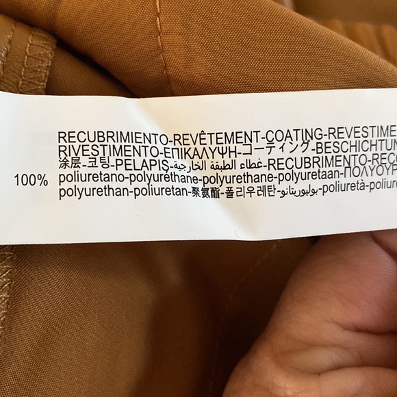 NWOT Zara fabulous faux leather camel color jogger trousers w/ great pockets - Picture 14 of 14